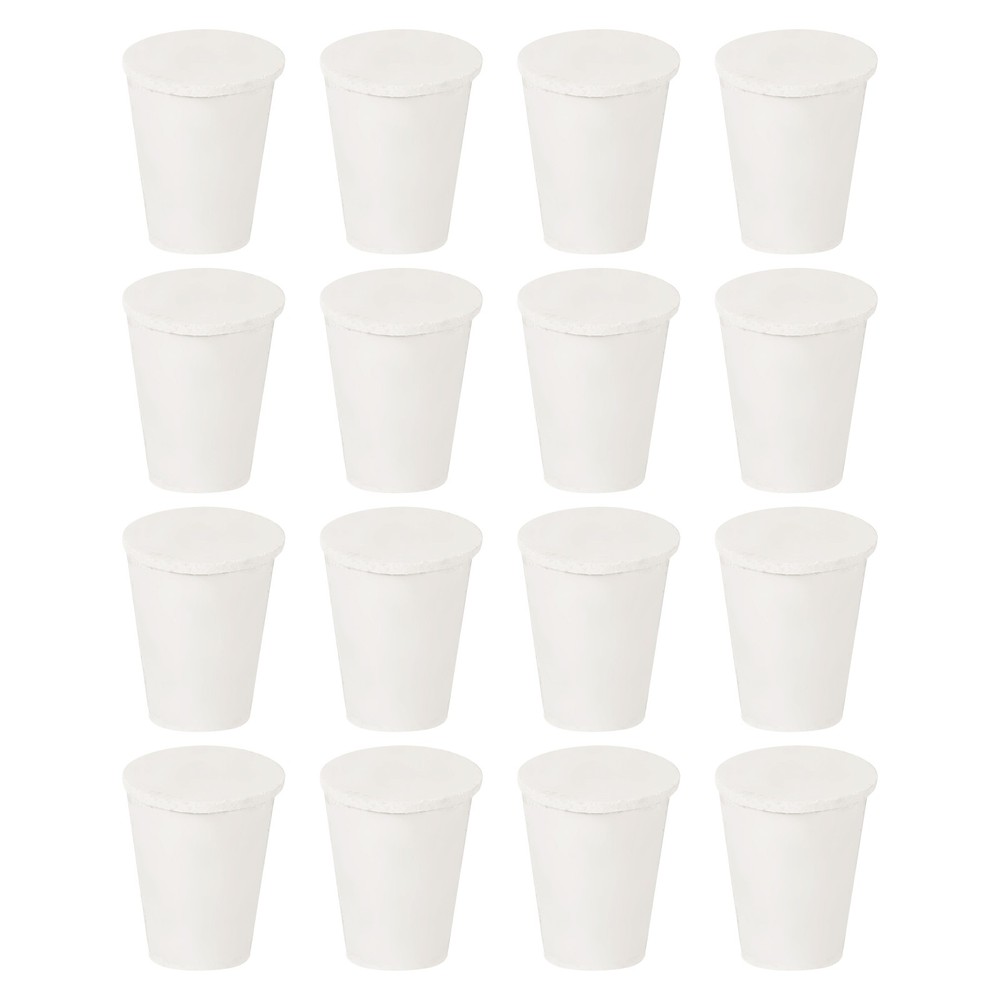 16Pcs Solid Rubber Stoppers, White 000# Tapered Lab Plugs, 13x8x17mm