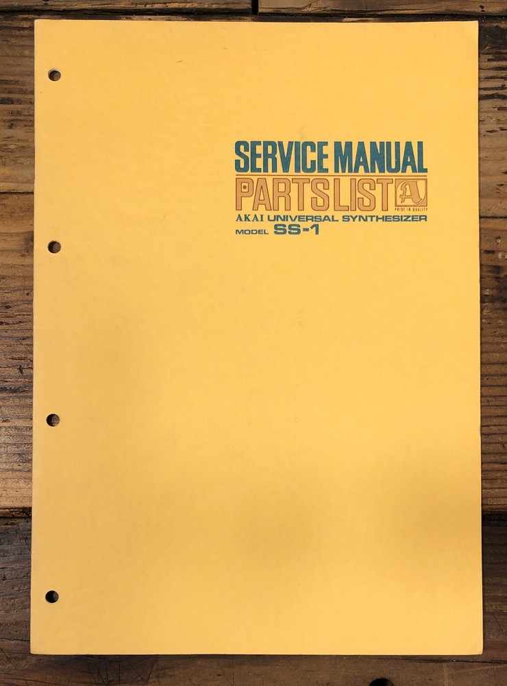 Akai SS-1 Synthesizer Service Manual *Original*