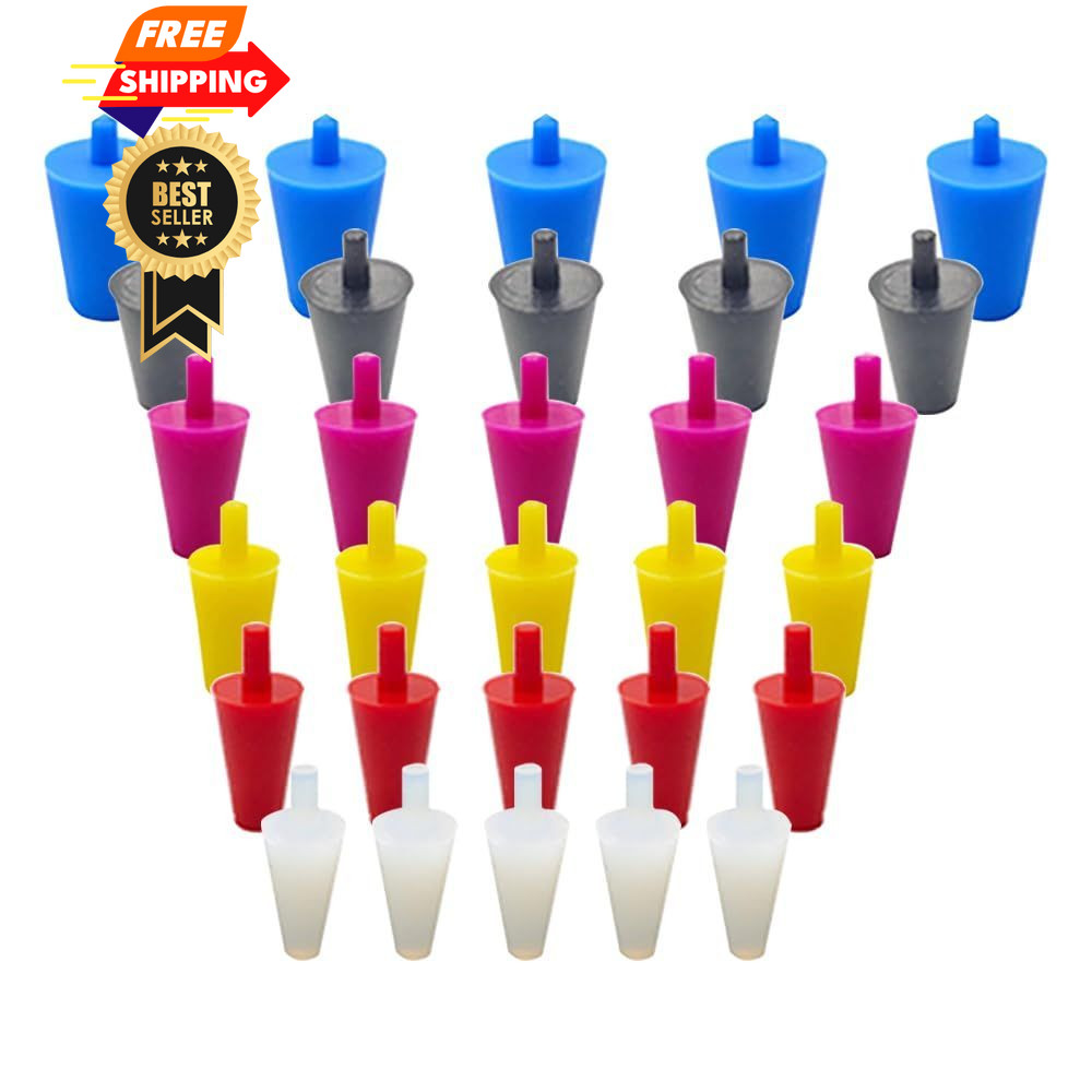 WerkaSi Silicone Plugs Rubber Stoppers 60 Pack assorted size, Multicolor