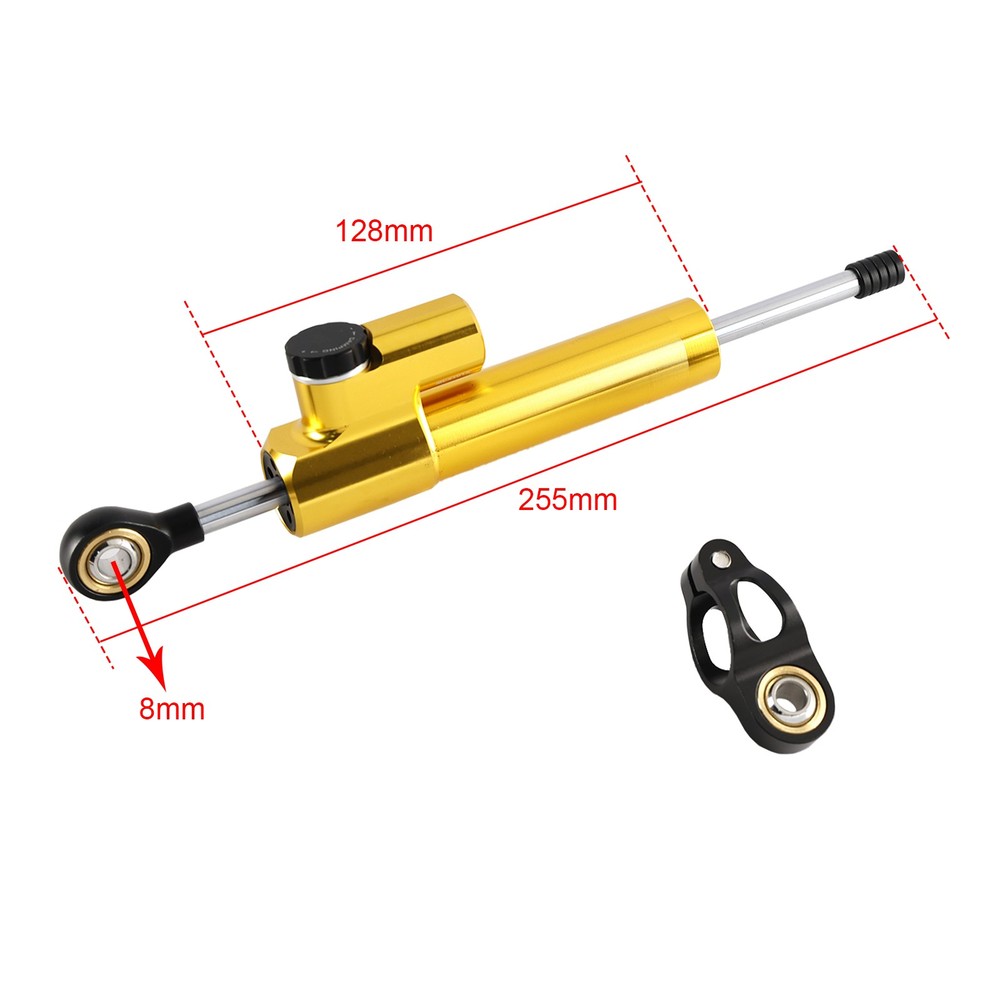 Universal Motorcycle CNC Adjustable Steering Damper Stabilizer Top Gold UE