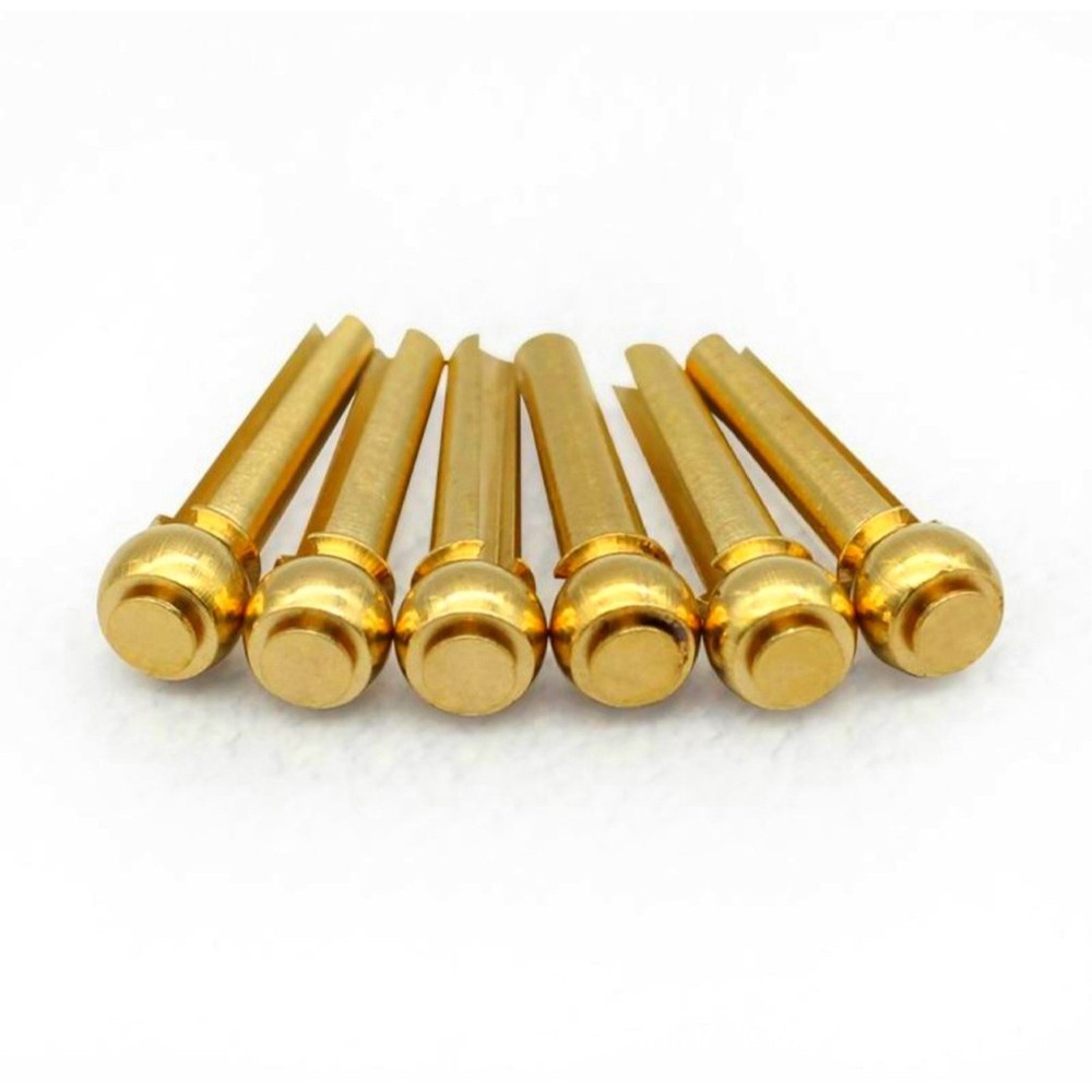 6 Pack Guitar Strings Fixed Brass Pins Bridge Replacement Parts For Folk Guitar