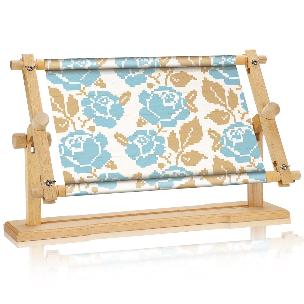 Adjustable Embroidery Stand Hands Cross Stitch Scroll Frame Needlepoint Needl...