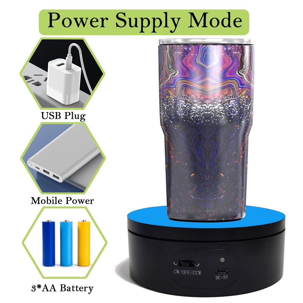 Motorized Rotating Display Stand,Turner Cup Platform for Epoxy Glitter Tumble...