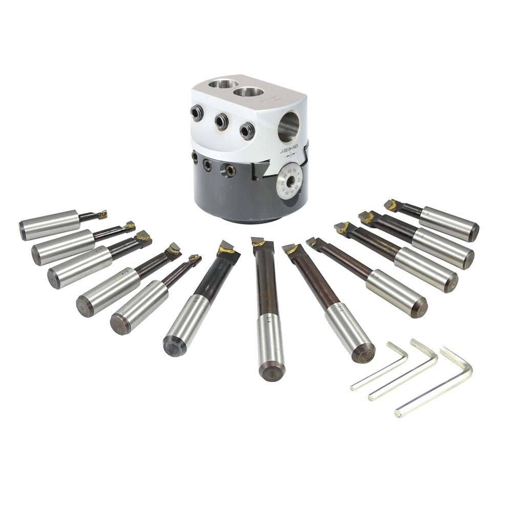 Bodee 3" Boring Head Set Without Boring Shank, including 12 piece Boring Bar Set