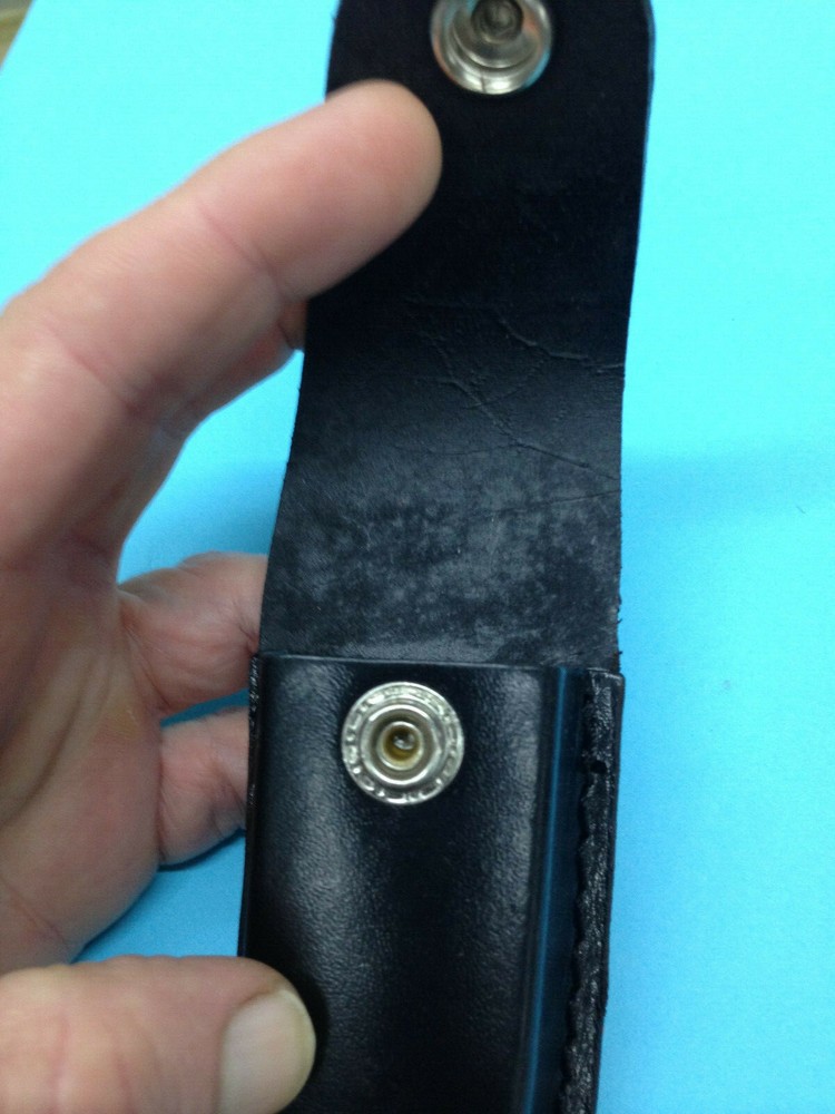 Medium Black Leatherette Knife Pouch/Carrying Case w/Belt Loop and Snap Button