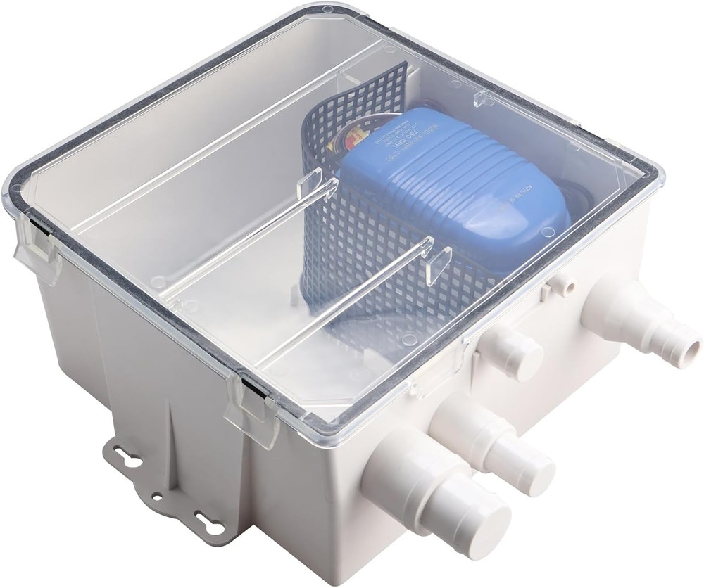 12V 750GPH Shower Sump Pump Marine Boat Multi-port Inlet Drain Kit System
