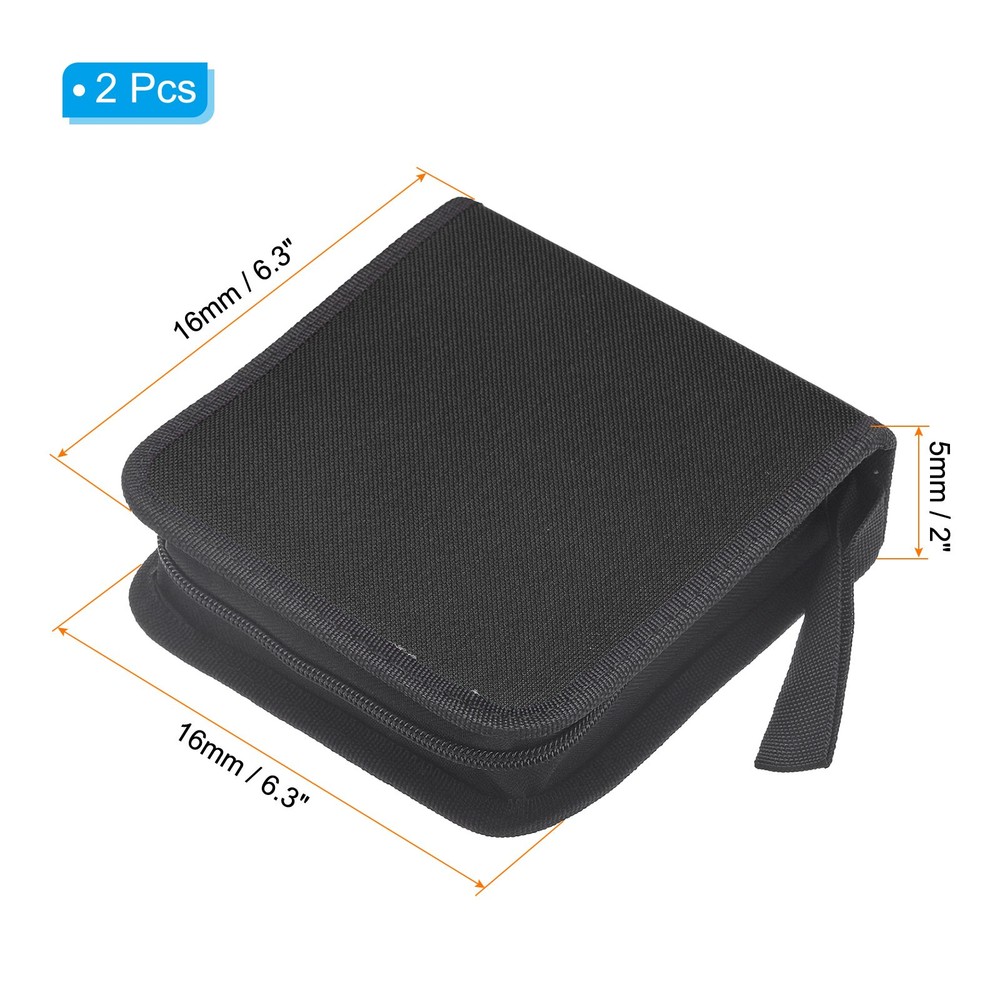 CD Case Holders, 2 Pcs Total 80 Capacity Disk Storage Dividers Organizer, Black