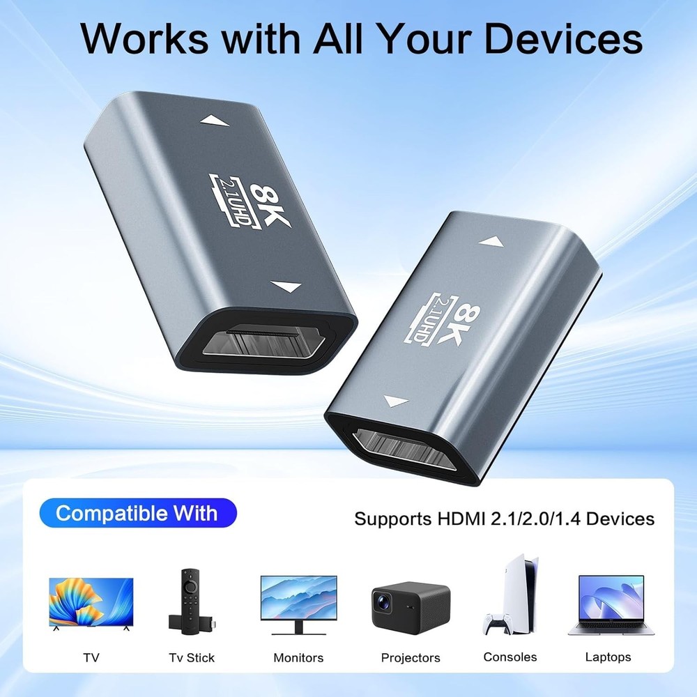 8K HDMI Coupler Set - 4-Pack for Ultimate Compatibility & Performance