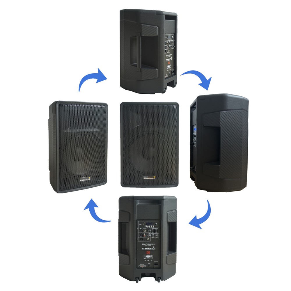 15" Active Powered PA Speaker Audio Stage Speaker Studio TWS USB Loudspeaker
