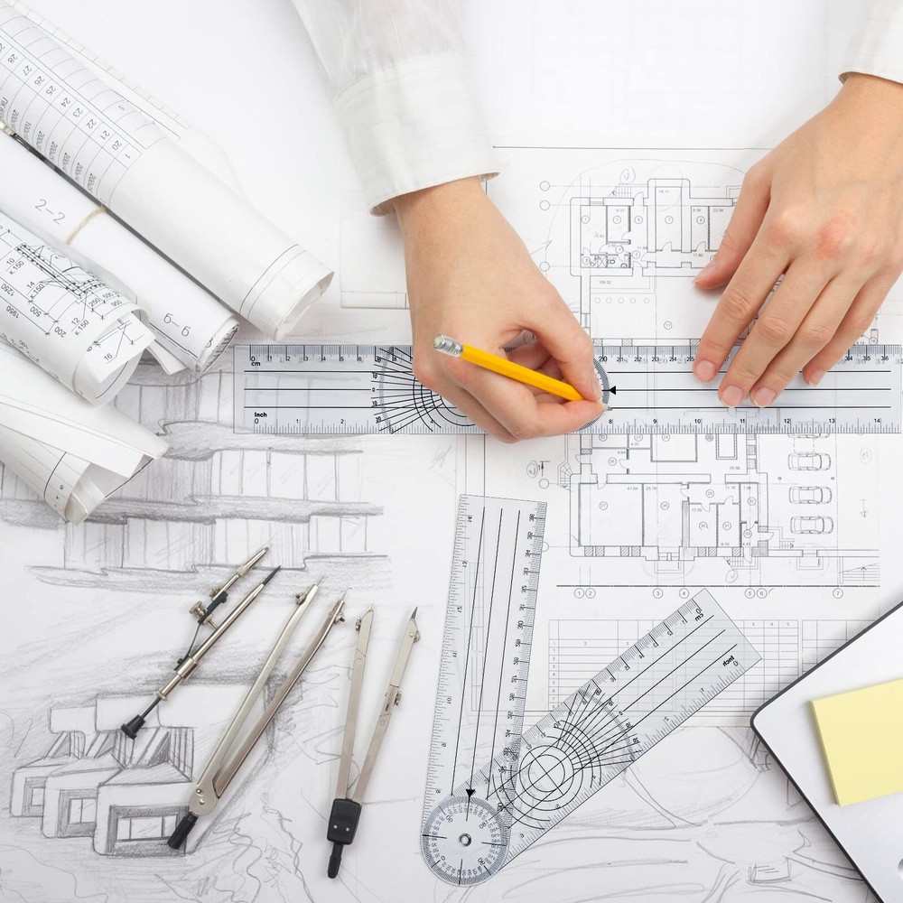 Plastic Goniometer Quick Angle Protractor Clear Angle Finder Angle Ruler With 7