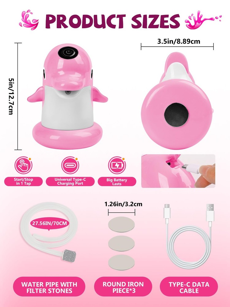Dolphin Water Table Pump with Magnetic Base No Drill 3H Runtime Continuous Fl...