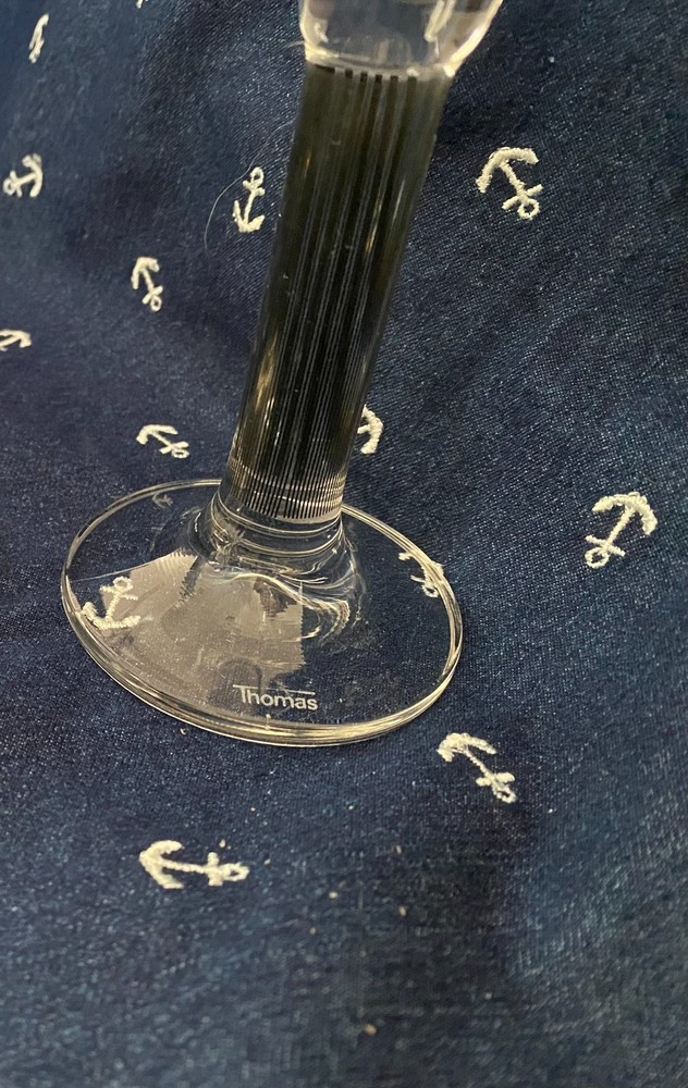 Thomas Colonna Crystal Black Lines Candlestick