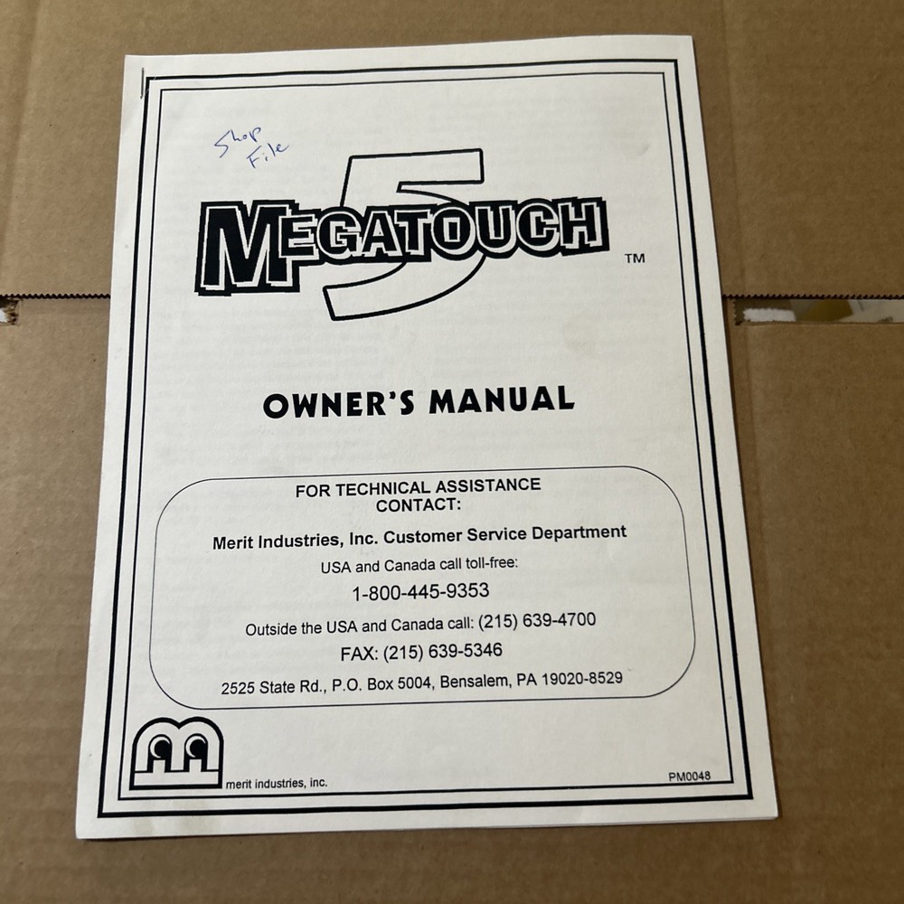 Original 5   MERIT MEGATOUCH owners manual