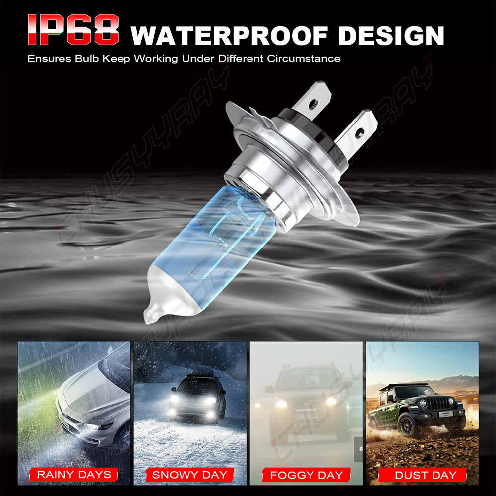 2X Super Bright H7 Halogen Headlight Bulbs Conversion Kit High Low Beam White