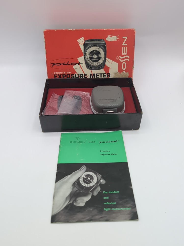 Gossen Pilot Precision Light Meter w/ Case, Strap & Original Box Vintage