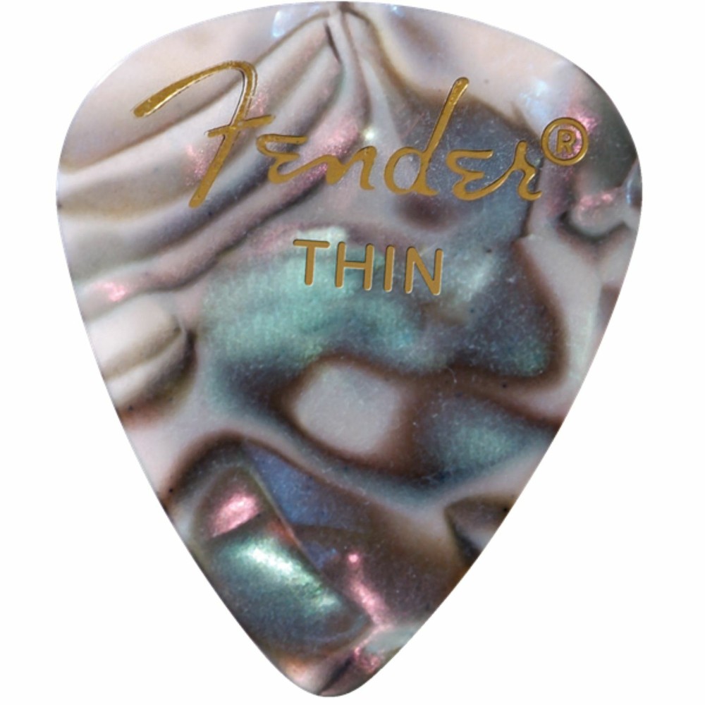 Fender 351 Shape Premier Celluloid Guitar Picks, Thin, Abalone, 12-Pack