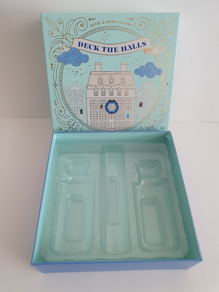 Bath & Body Works Deck the Halls Empty Blue Gift Box