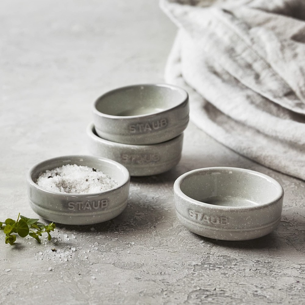 Ceramic Dinnerware 4-pc Condiment Dish Set - White Truffle