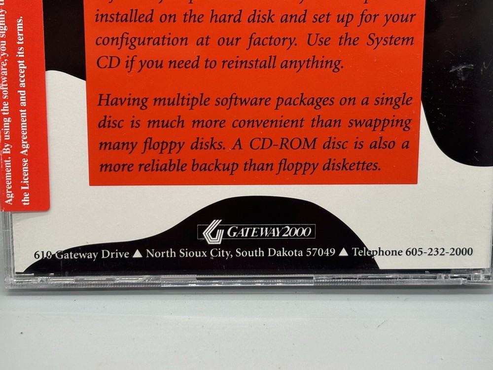Gateway Start Pack Version 1.7 System CD 2000 Computer Software Drivers Sealed