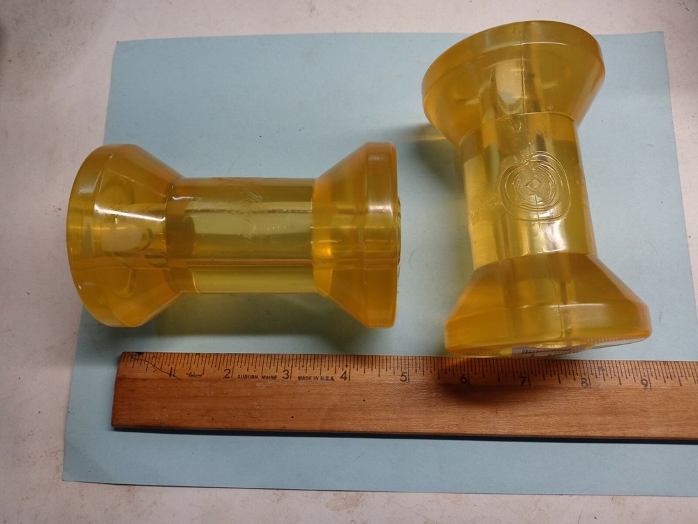 (2) 5"  Poly Trailer Plastic. Keel Spool Roller, 5/8" I.D.  510Y-5