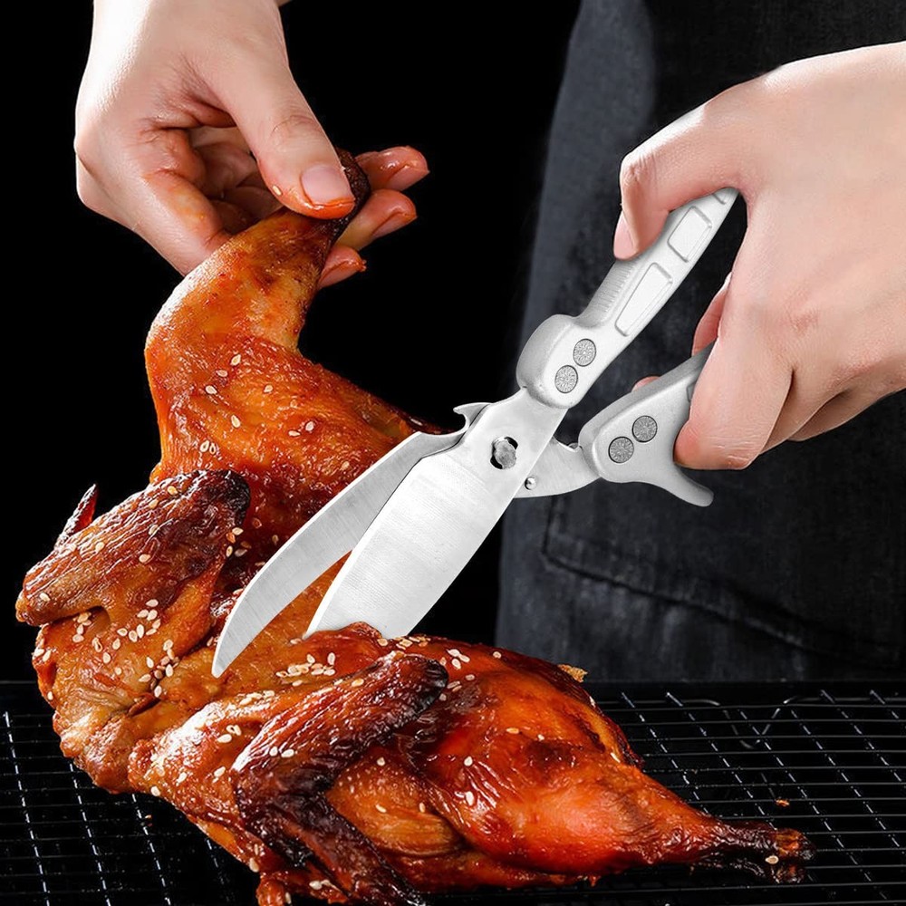 Heavy Duty Kitchen Shears Spring Loaded Poultry Scissors Stainless Steel Bone