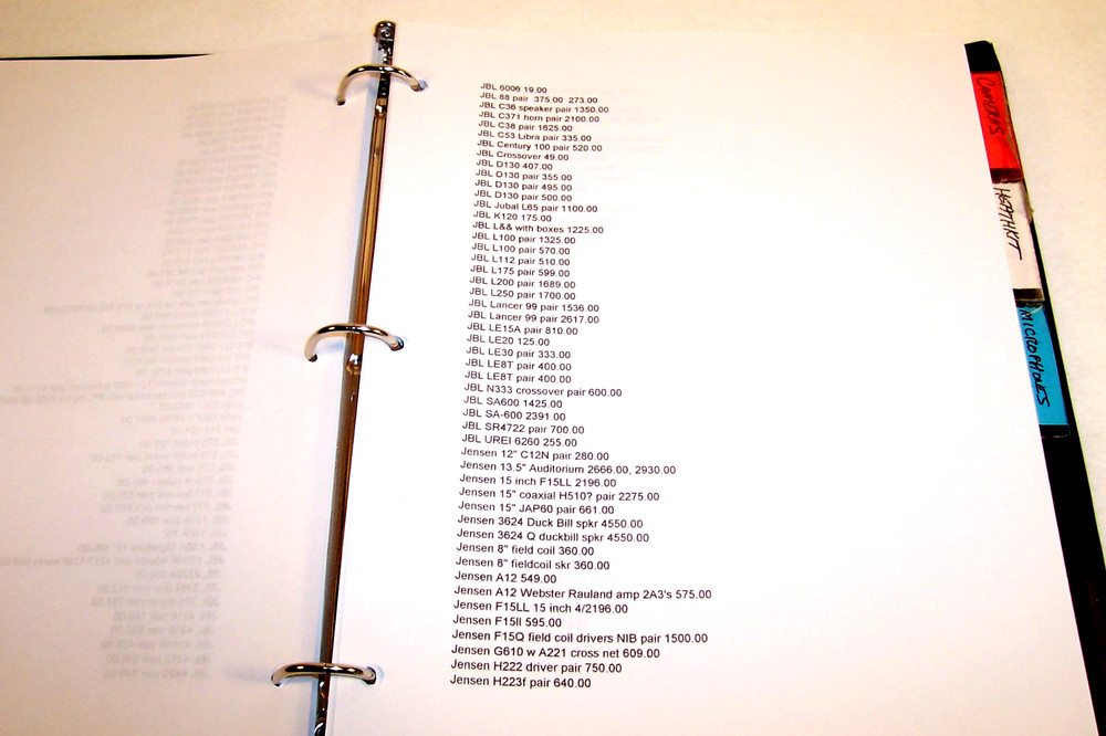 Massive ANTIQUE & HIGH END AUDIO PRICING MANUAL