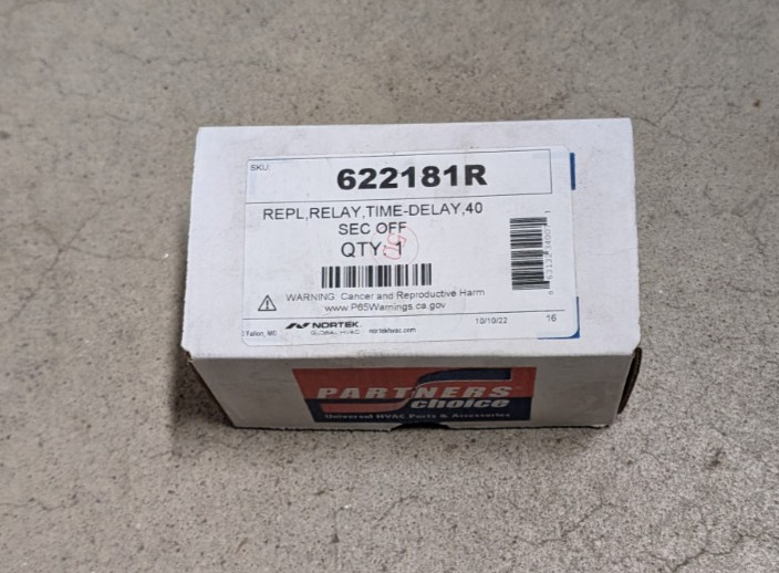 Nordyne 622181 Time Delay Relay