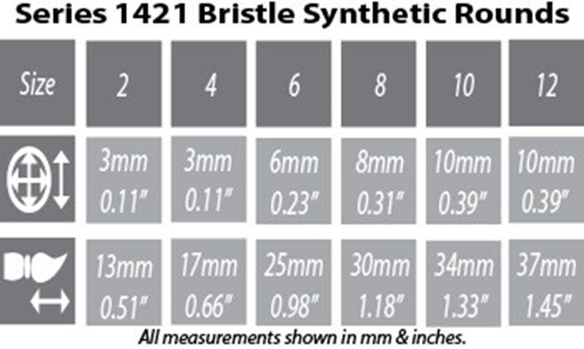 1421 White Bristle Synthetic Round