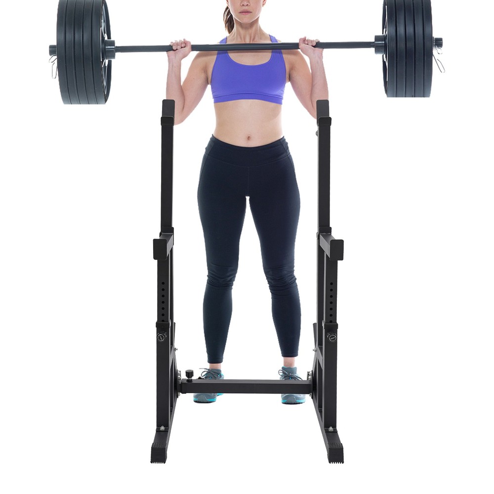 Adjustable Squat Rack and Dip Stand Barbell Rack with Plate Storage 250 kg max.
