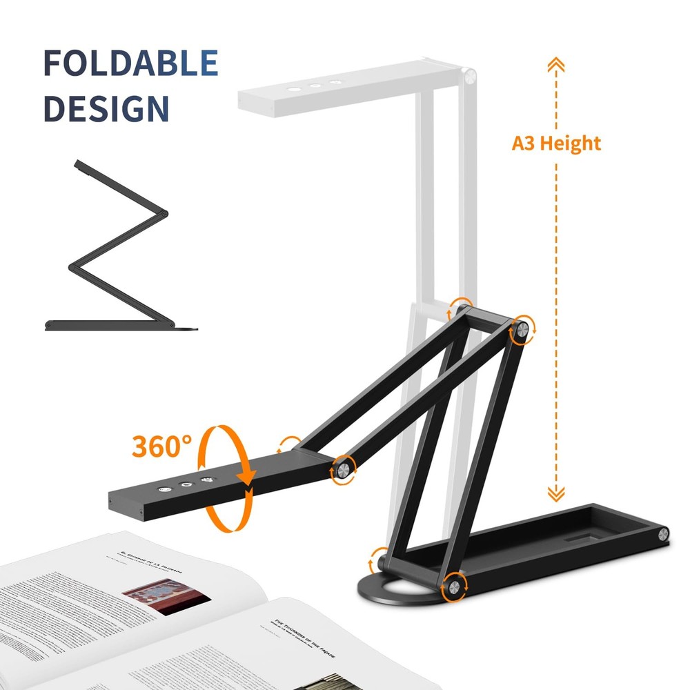 4K USB Book Document Camera & Webcam with Built-in Microphone & AutoFocus, US...