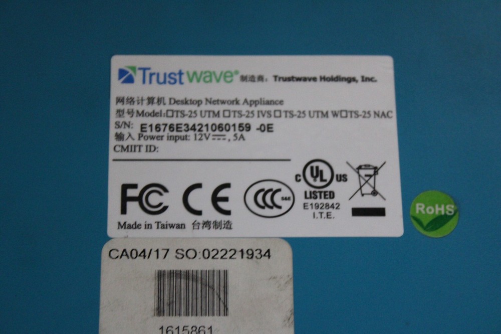Trustwave TS-25 UTM Desktop Network Security Appliance