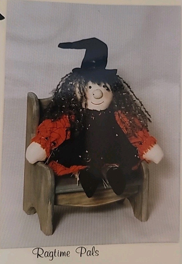 Country Heartstrings Pattern #280 Ragtime Pals WENDY WITCH Doll Halloween EUC