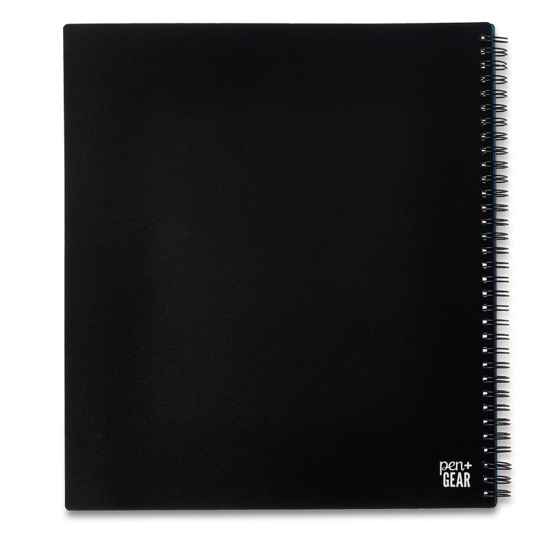 12 Pocket Spiral Poly Organizer Black File Folders Documents & Projects New