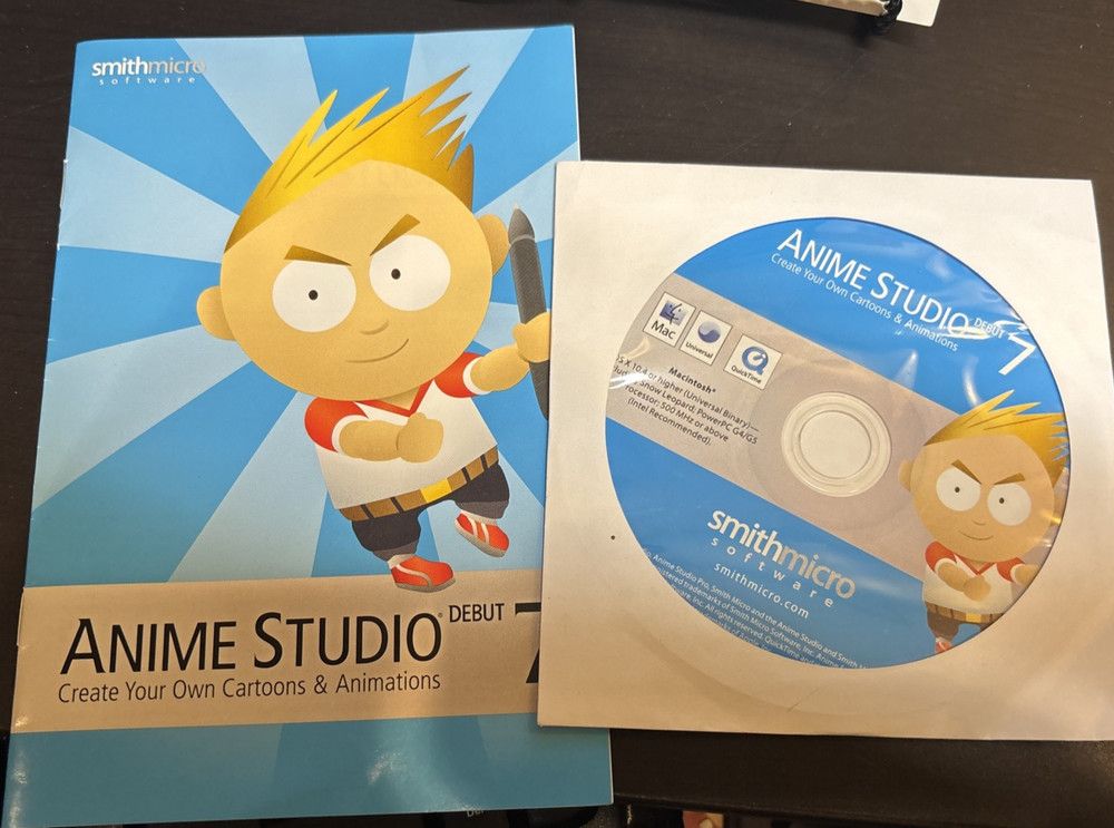 Anime Studio Debut 7 PC/Mac Animation Software Smith Micro Complete (Box Wear)