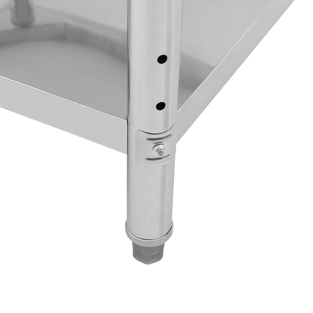 Adjustable Stainless Steel Work Table with Double-Tier Design for Versatile Use