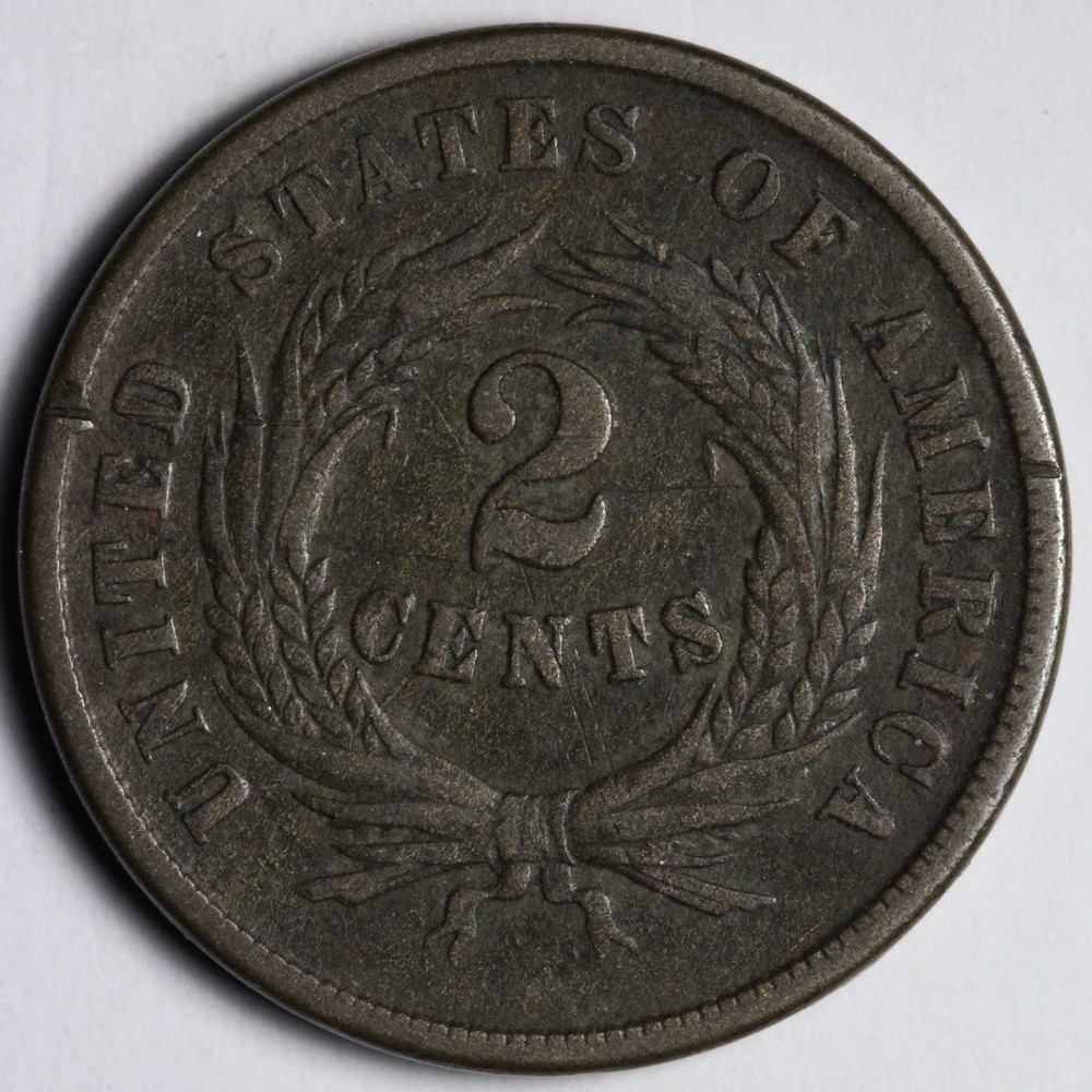 1865 Two Cent Piece XF E192 IOEP