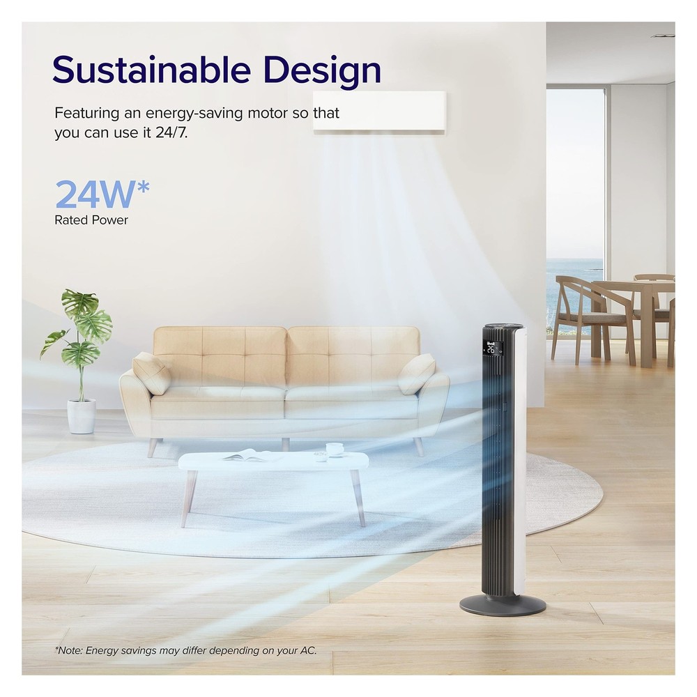 LEVOIT Smart 42 Inch Oscillating Tower Fan 25dB Quiet Mode
