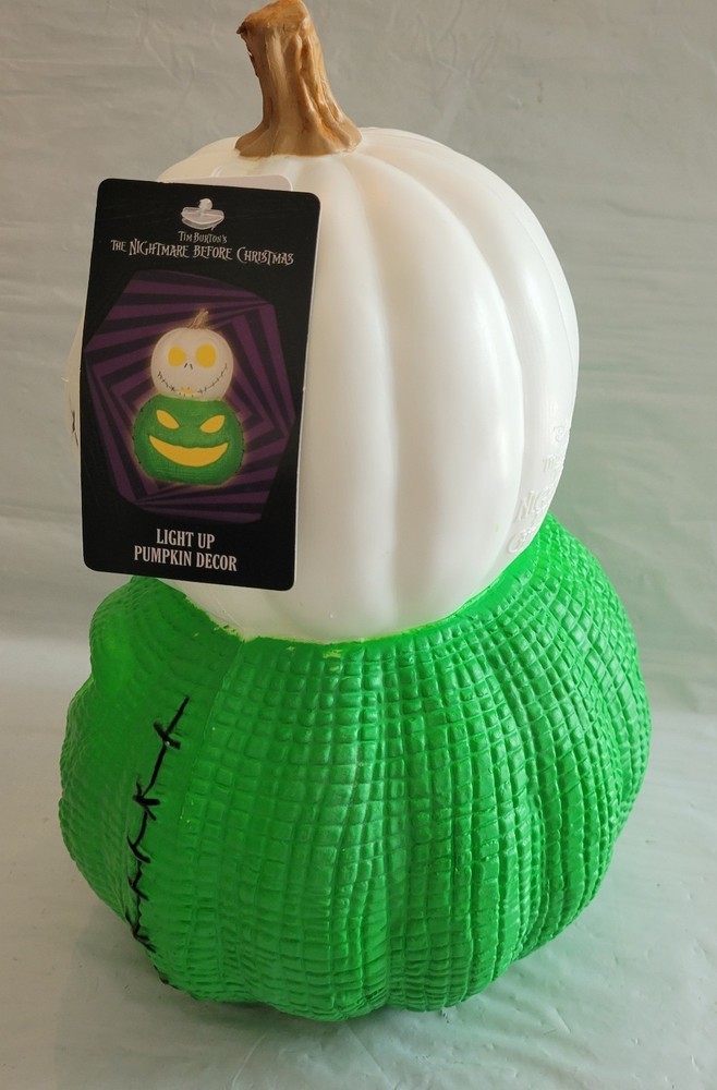 Nightmare Before Christmas Light Up Blow Mold Oogie Jack Pumpkin Stack Halloween