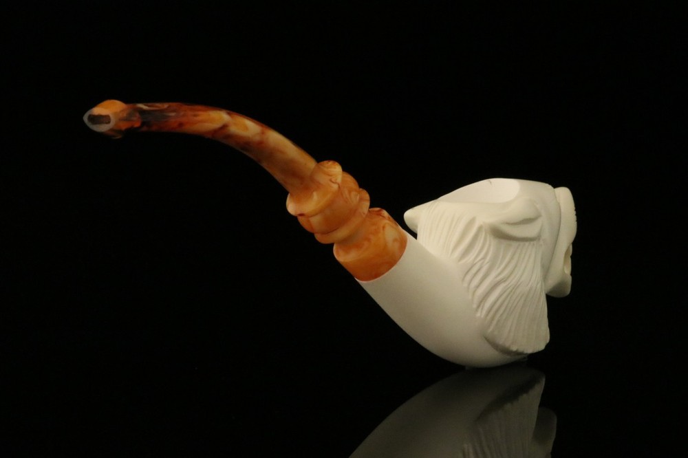 srv - Wolf Block Meerschaum Pipe with fitted case M3604