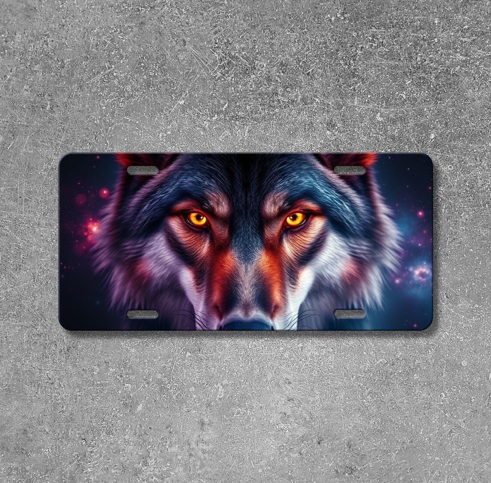 Unique Wolf License Plate Customizable Front Plate Birthday Gift