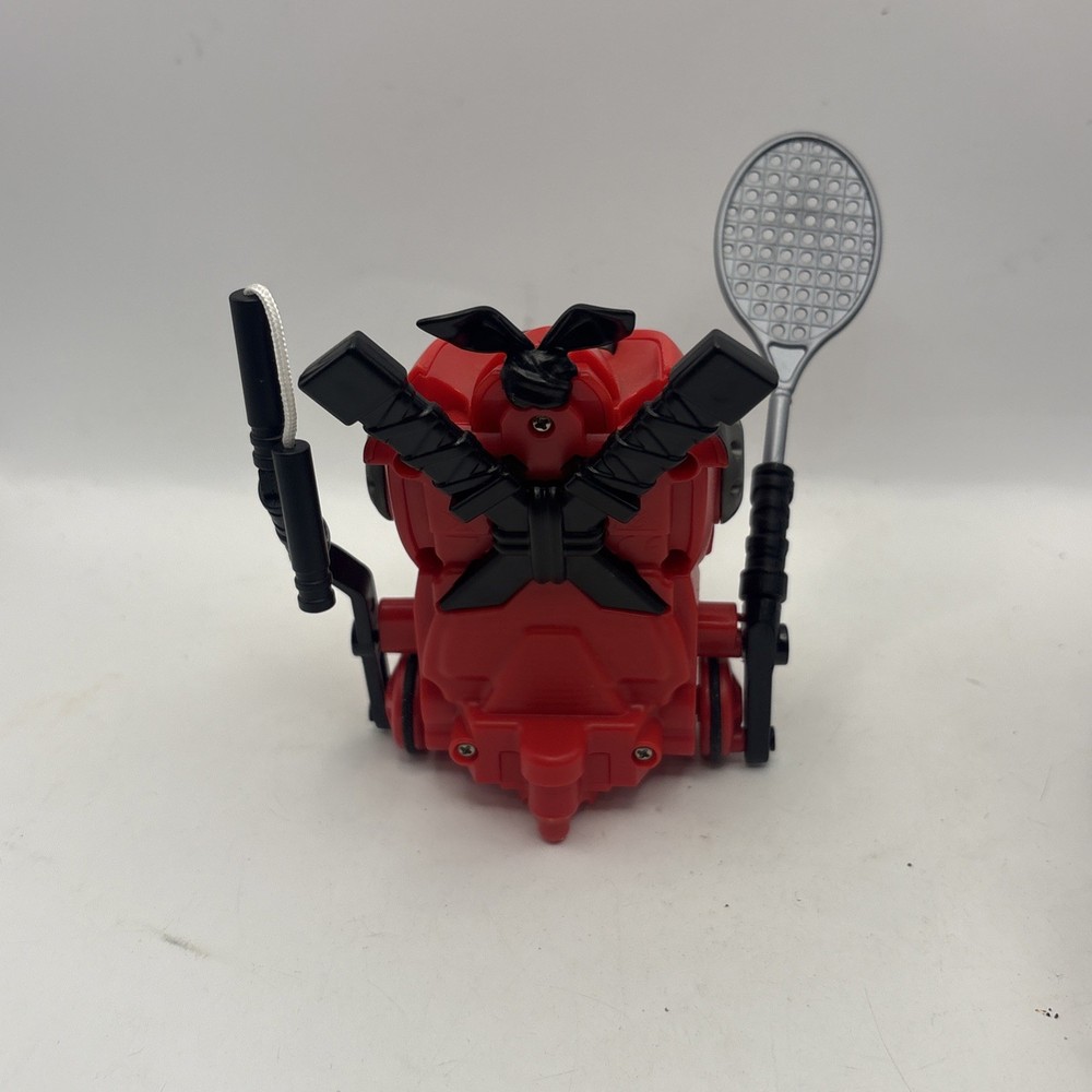 Spin Master Ninja Bots Battling Robots Red & Black 4" Tested W/ Weapons TESTED