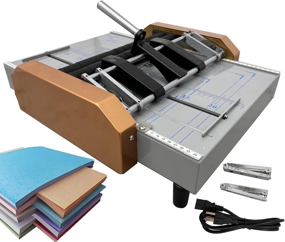 110V Automatic Booklet Maker&Folding Machine Desktop Booklet Stapler for Book