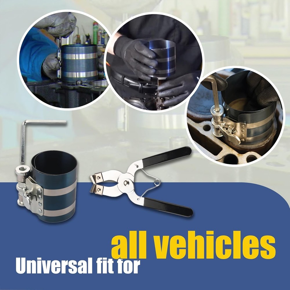 3 Inch Piston Ring Compressor Tool Car Engine Piston Ring Installer Removal Kit