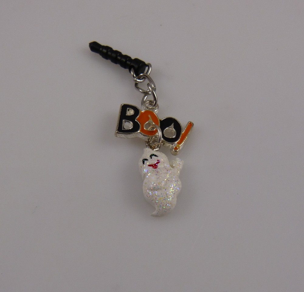 Boo Ghost Ghostly plug cell phone or Ipad charm ear cap dust plug
