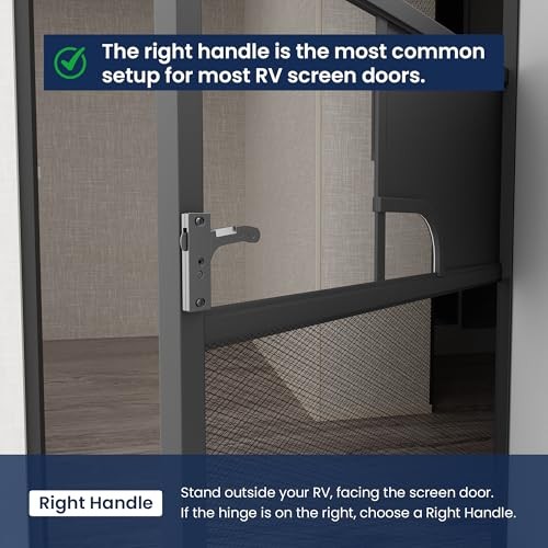 Aluminum RV Screen Door Latch Left Handle Replacement Kit for Left handle