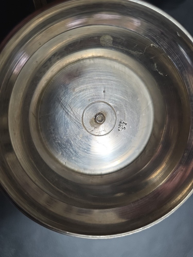 Vintage Silver Plated Etched Footed Cup With Handle
