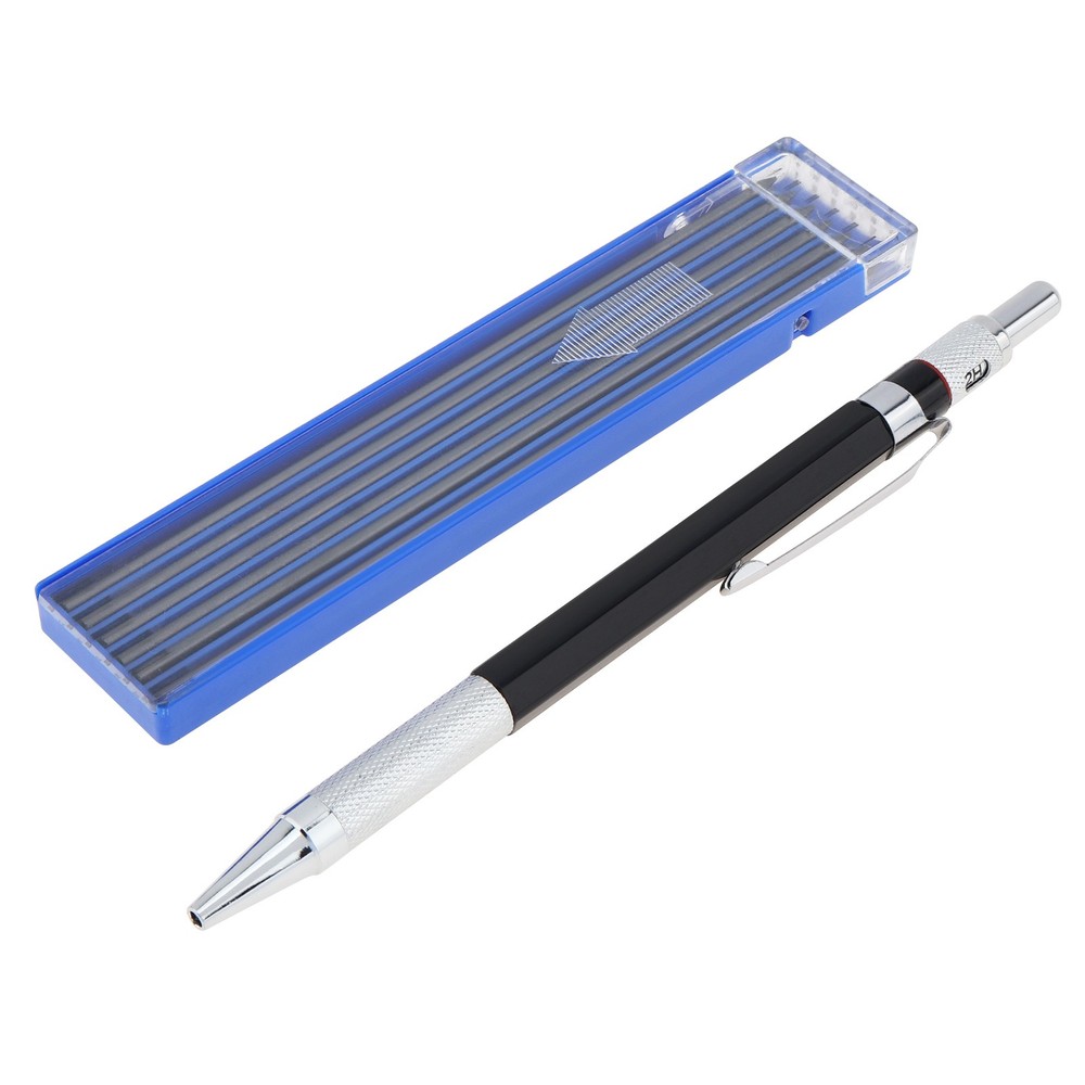 2 Set Carpenter Pencils with Black Refills for Woodworking Construction Marking