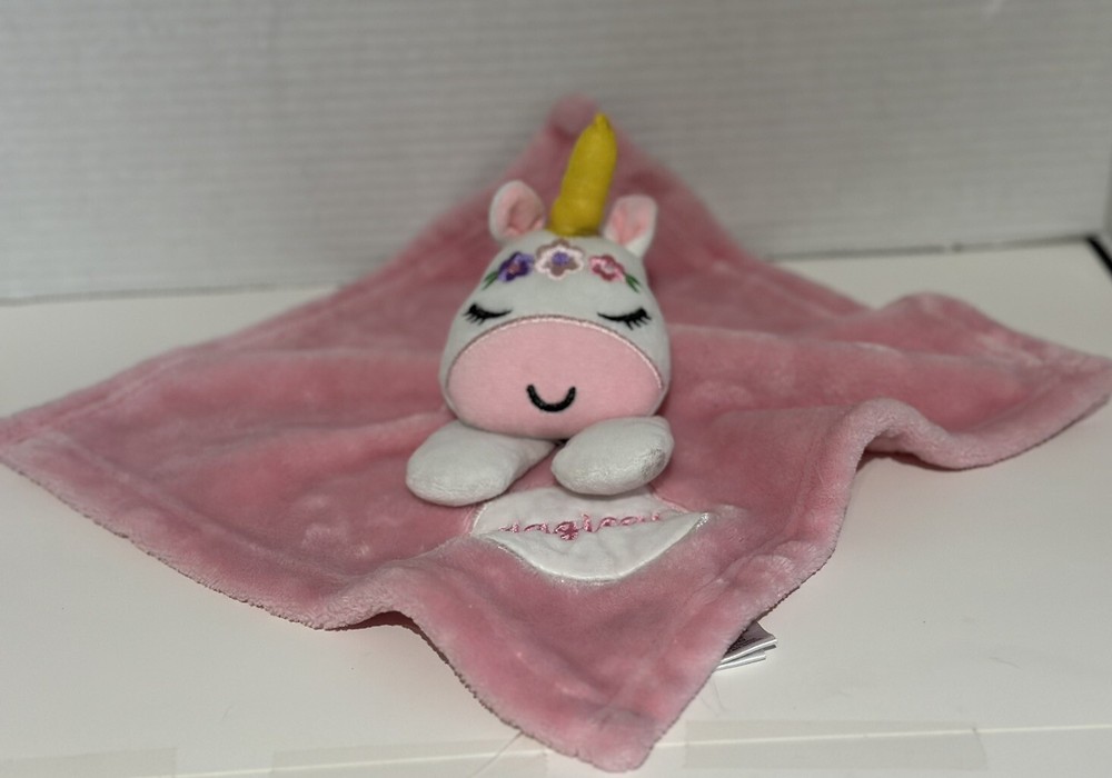 Pink "Magical" Unicorn Lovey Soft Plush, Security Blanket EUC