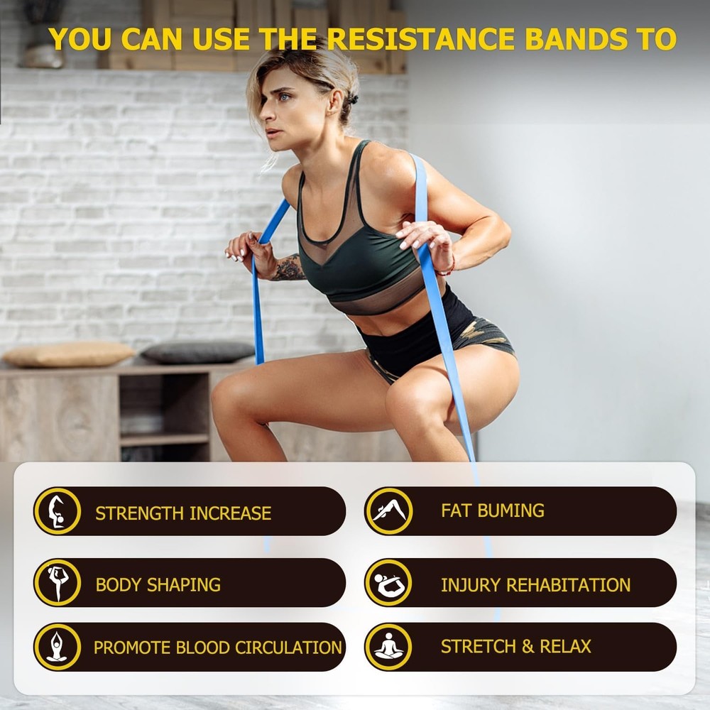 Pull Up Bands, Resistance Assistance Band Exercise 0.3", Blue