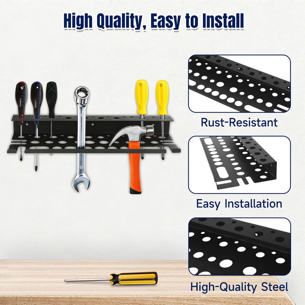 SecureElastic Screwdriver Plier Organizer Wall Mount for Pliers, Screwdrivers...